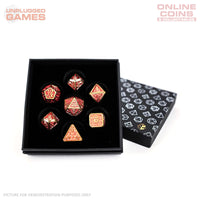 LPG Dice Set - Metal RPG Draco Bright Red/Gold