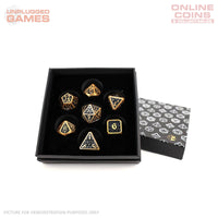 LPG Dice Set - Metal RPG Draco Dark Black/Gold