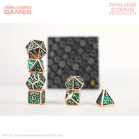 LPG Dice Set - Metal RPG Draco Dark Green/Brass