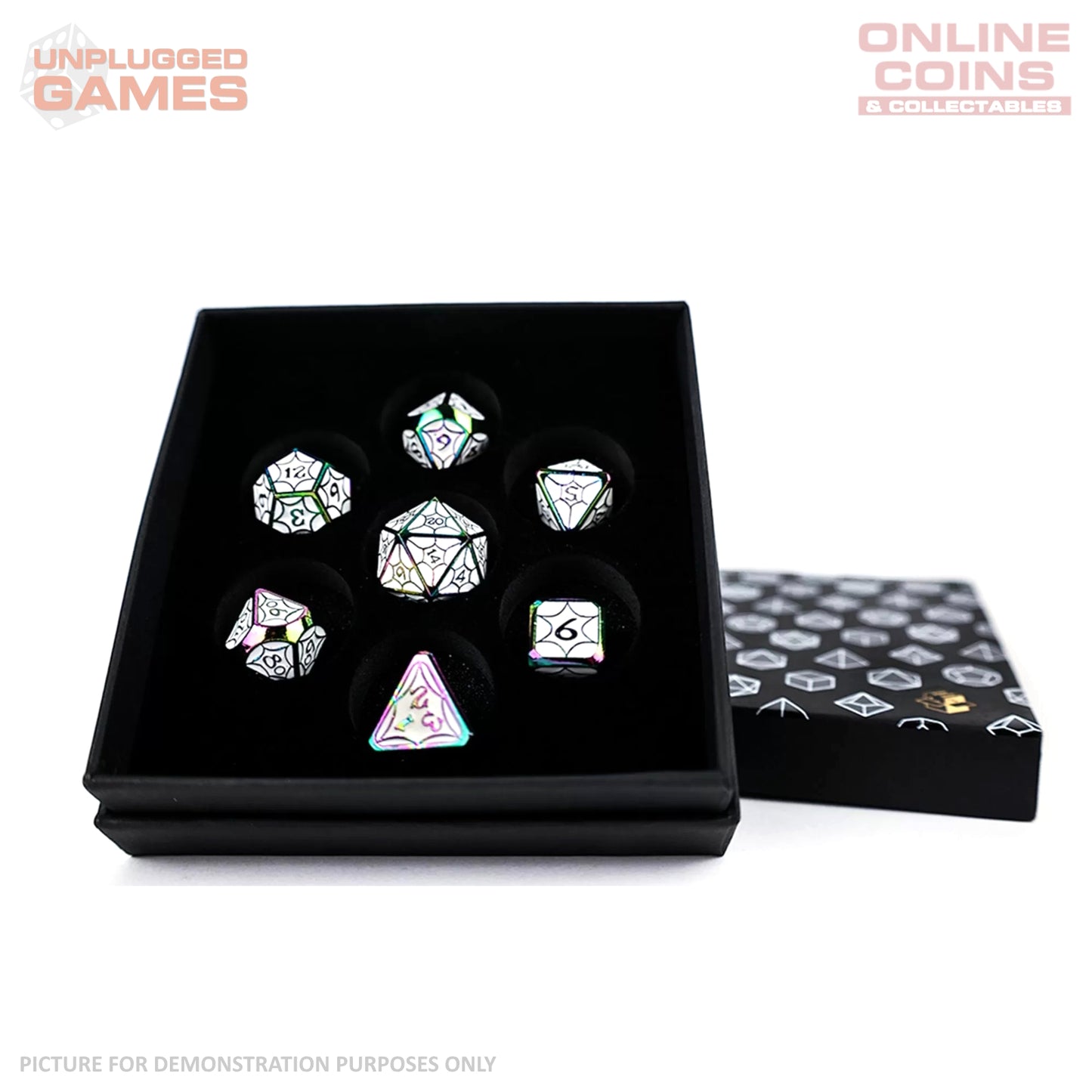 LPG Dice Set - Metal RPG Leadlight Dazzle Bright