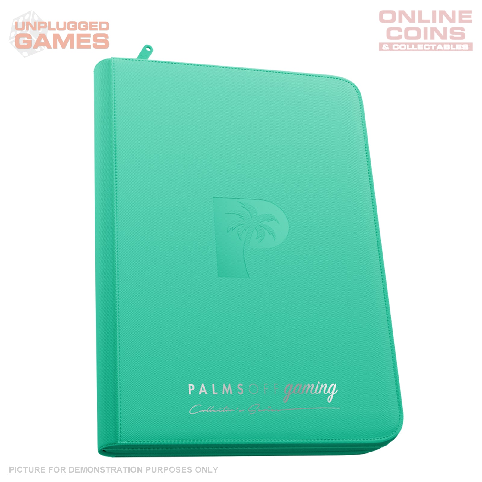 Palms Off Gaming Collector's Series Top Loader Zip Binder - 9 Pocket - TURQUOISE
