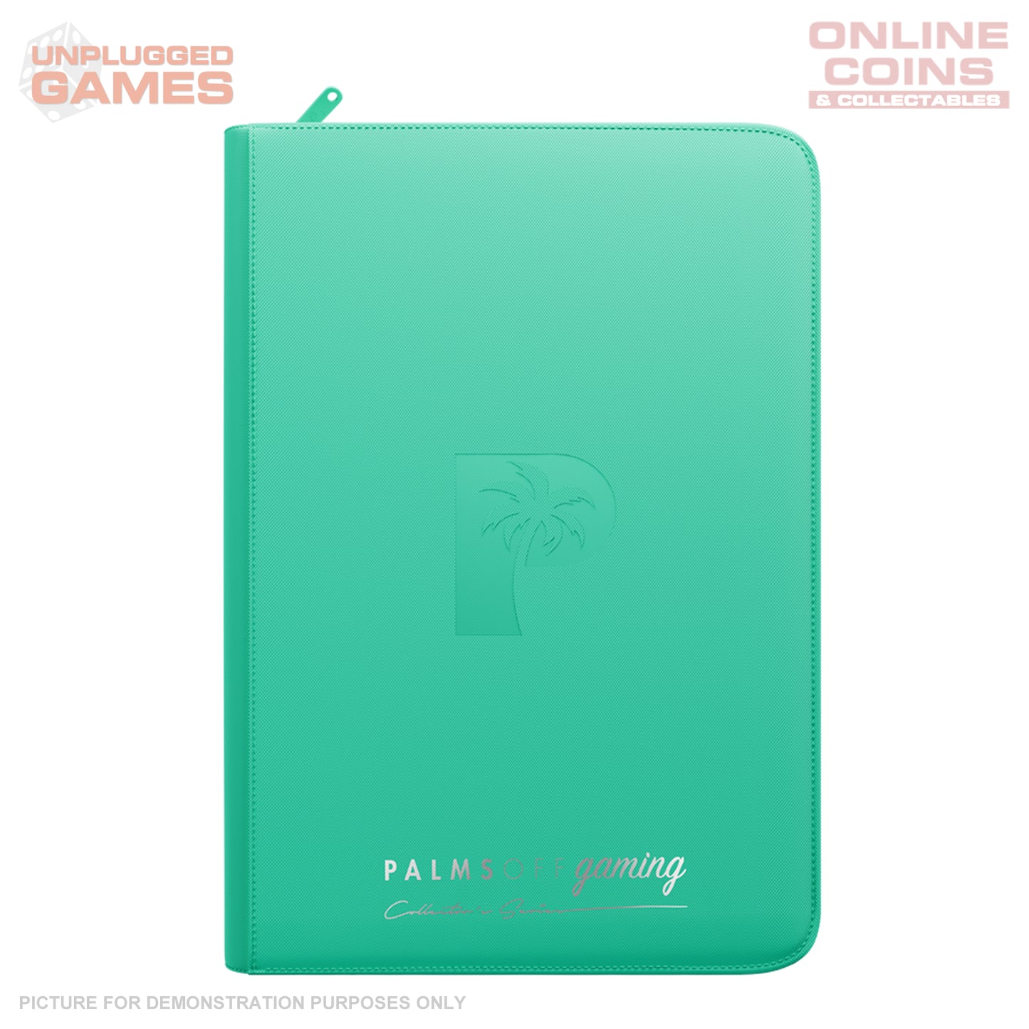 Palms Off Gaming Collector's Series Top Loader Zip Binder - 9 Pocket - TURQUOISE