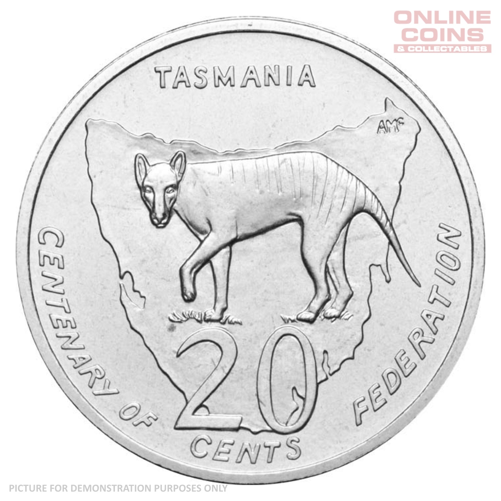 2001 RAM Centenary of Federation 20c Circulating Coin - TASMANIA