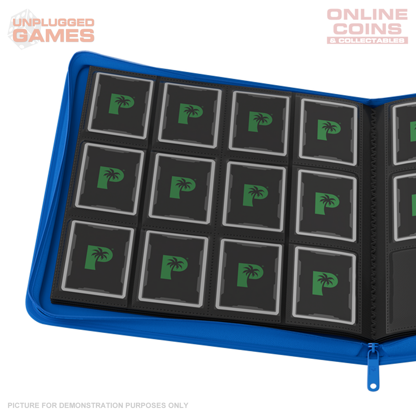 Palms Off Gaming Stealth 12 Pocket Zip Binder - BLUE
