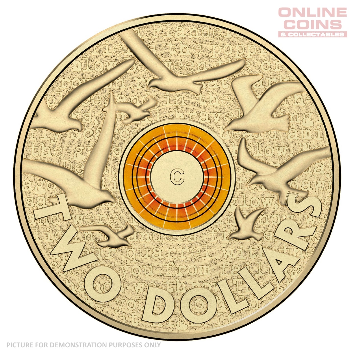 2015 $2 'C' Mintmark Coloured Uncirculated Carded Coin - Remembrance Day