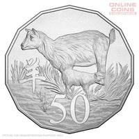 2015 50c Tetra-Decagon Uncirculated Carded Coin - Year of the Goat