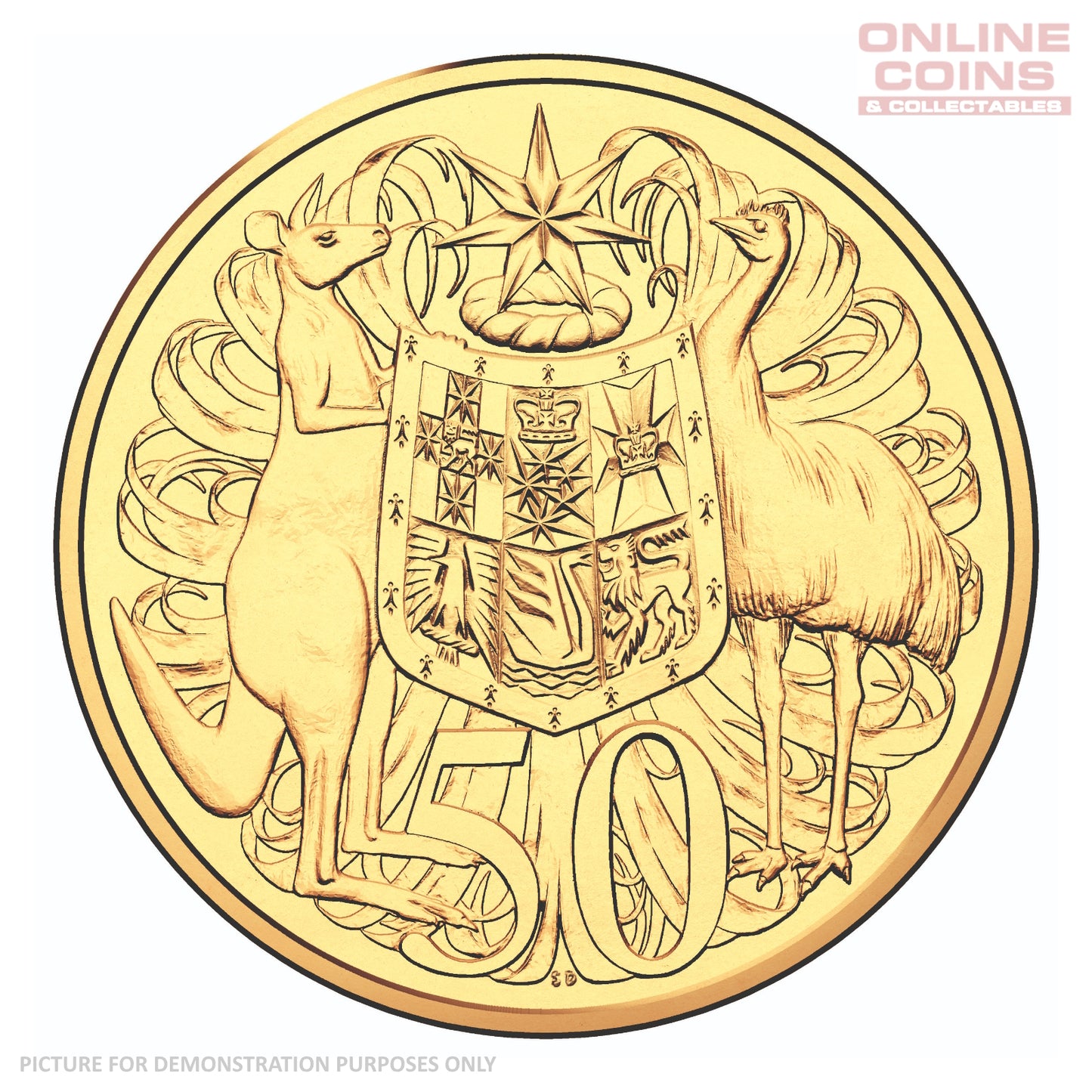 2016 50c Gold Plated Uncirculated Carded Coin - 50th anniversary of Decimal Currency