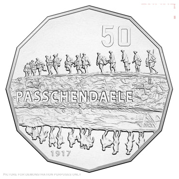 2017 50c Uncirculated Coin In Card - The Battle Of Passchendaele
