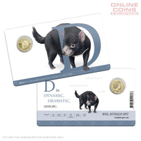 2017 $1 Coloured Alphabet Frosted Coin In Card - D For Devil