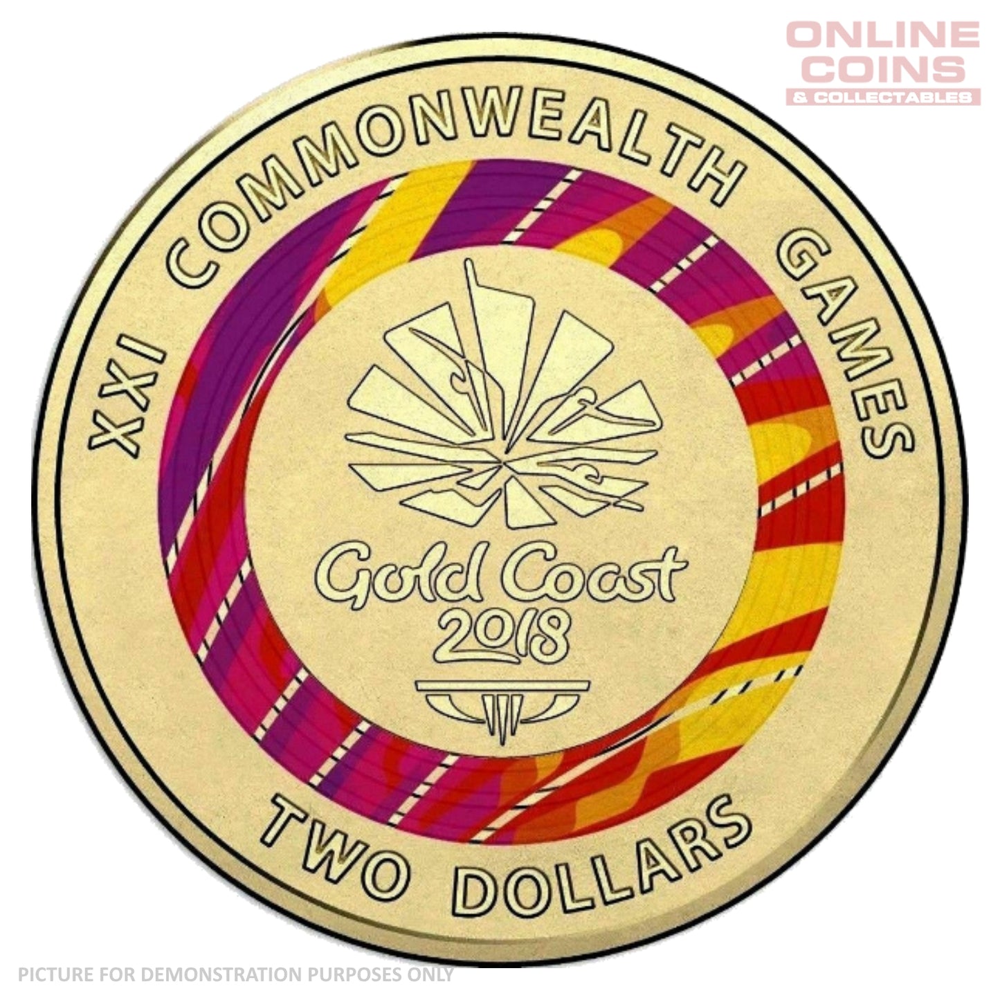 2018 RAM Commonwealth Games Logo Coloured Circulating Loose Coin - RED