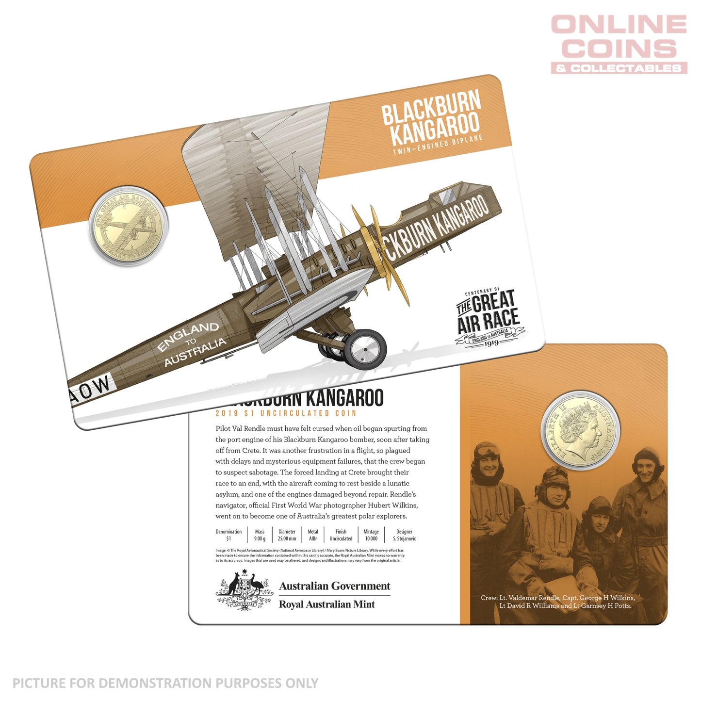 2019 Centenary of the Great Air Race - Uncirculated $1 Coin Collection In Tin