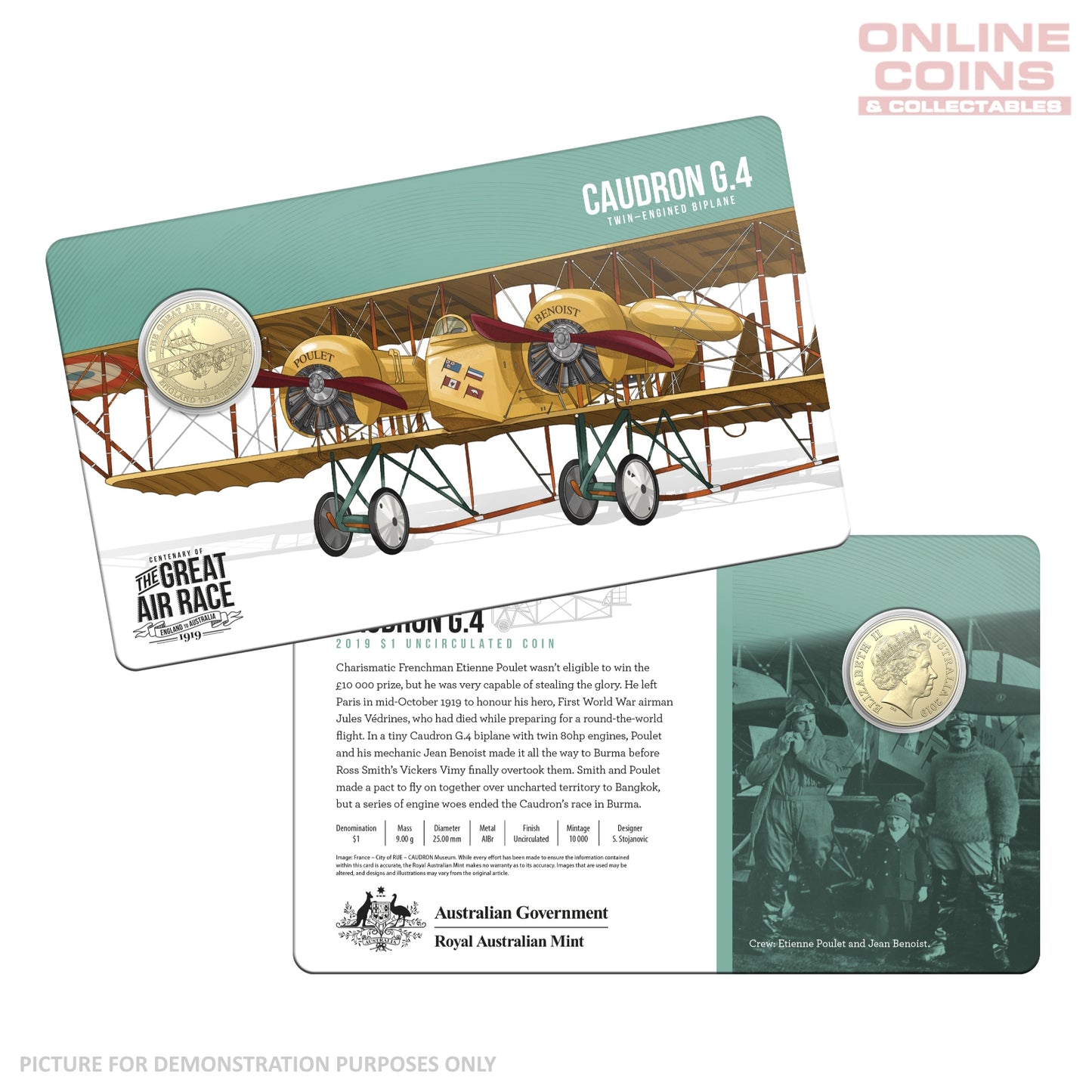 2019 Centenary of the Great Air Race - Uncirculated $1 Coin Collection In Tin