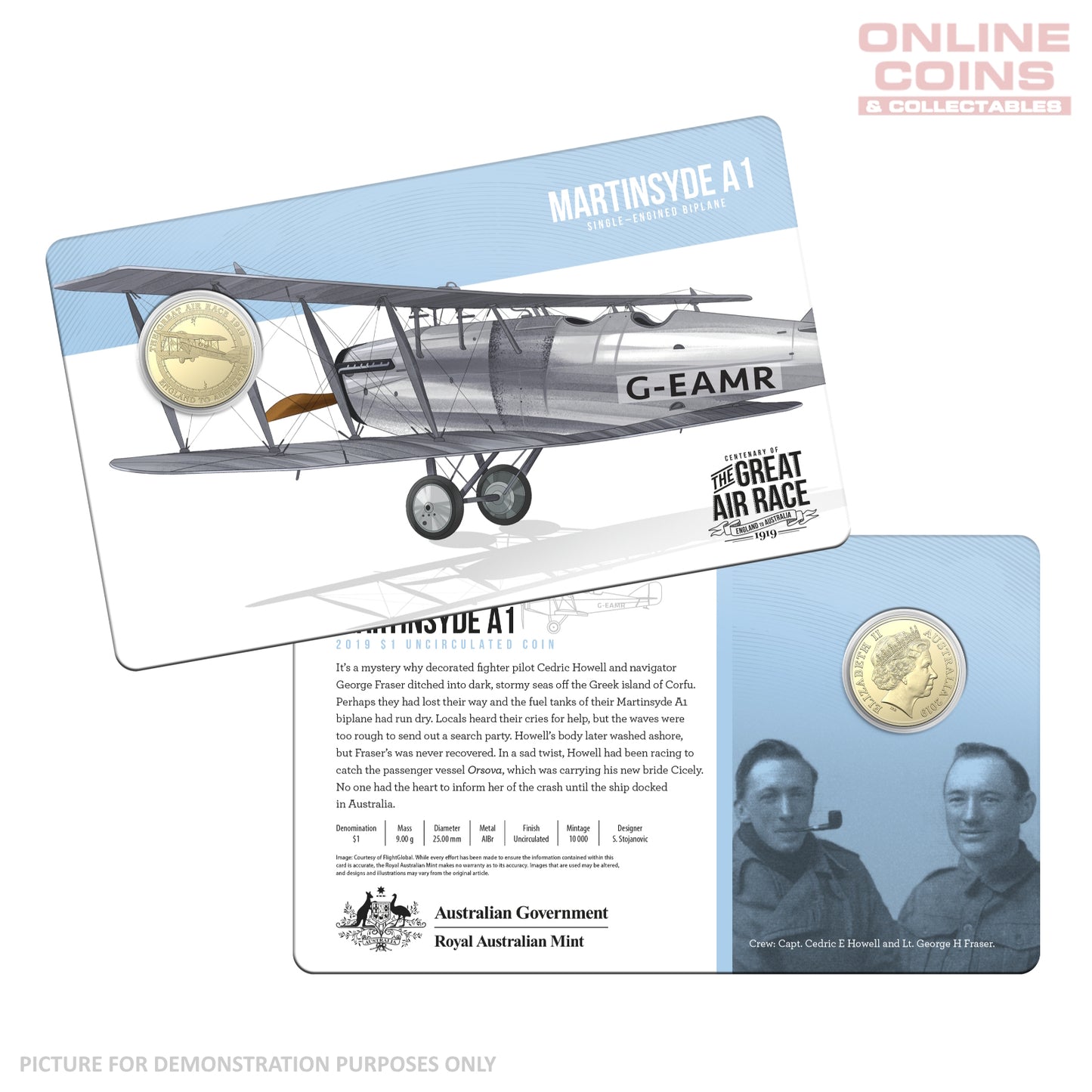 2019 Centenary of the Great Air Race - Uncirculated $1 Coin Collection In Tin