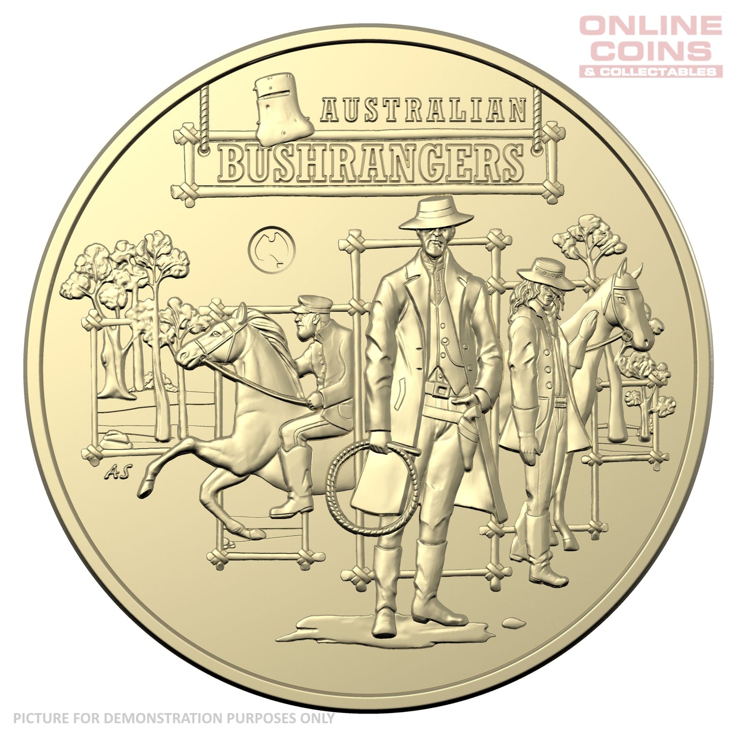 2019 $1 AlBr Australia Map Counterstamp Uncirculated Carded Coin - Captain Moonlite
