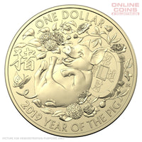 2019 $1 AlBr Uncirculated 3 Coin Set - Lunar Calendar Year of the Pig