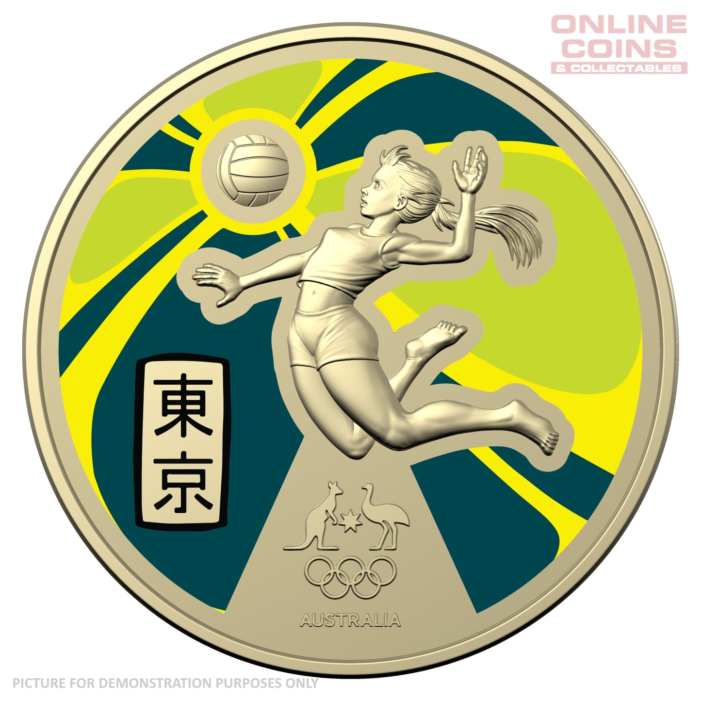 2020 $1 AlBr Coloured Frosted Uncirculated Carded Coin - Australian Olympic Team - Ambassador