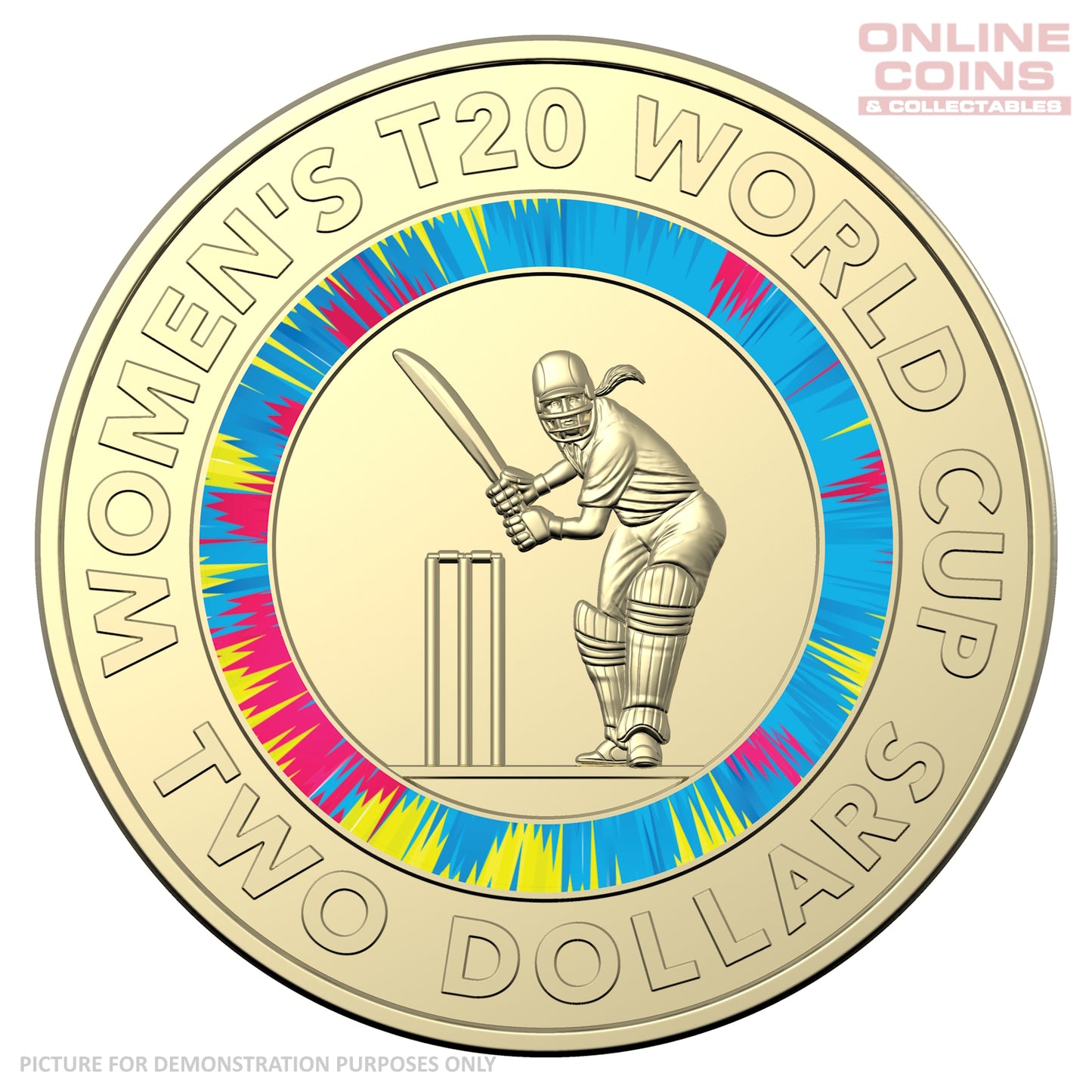 2020 $2 AlBr Coloured Uncirculated in Folder - ICC Women's T20 World Cup