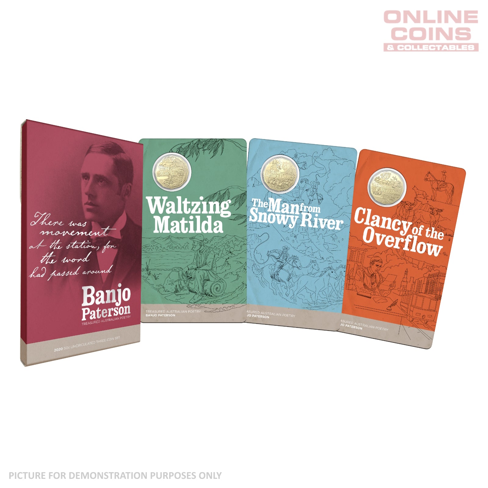 2020 50c AlBr Uncirculated Three Coin Set - Banjo Paterson