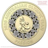 2020 Royal Australian Mint $2 AlBr Coloured Loose Coin Tokyo Olympics Circulated - PASSION