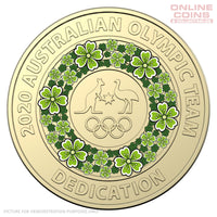 2020 Royal Australian Mint $2 AlBr Coloured Loose Coin Tokyo Olympics Circulated - DEDICATION