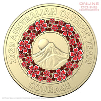 2020 Royal Australian Mint $2 AlBr Coloured Loose Coin Tokyo Olympics Circulated - COURAGE