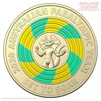2020 Royal Australian Mint $2 AlBr Coloured Loose Coin Tokyo Paralympics Circulated