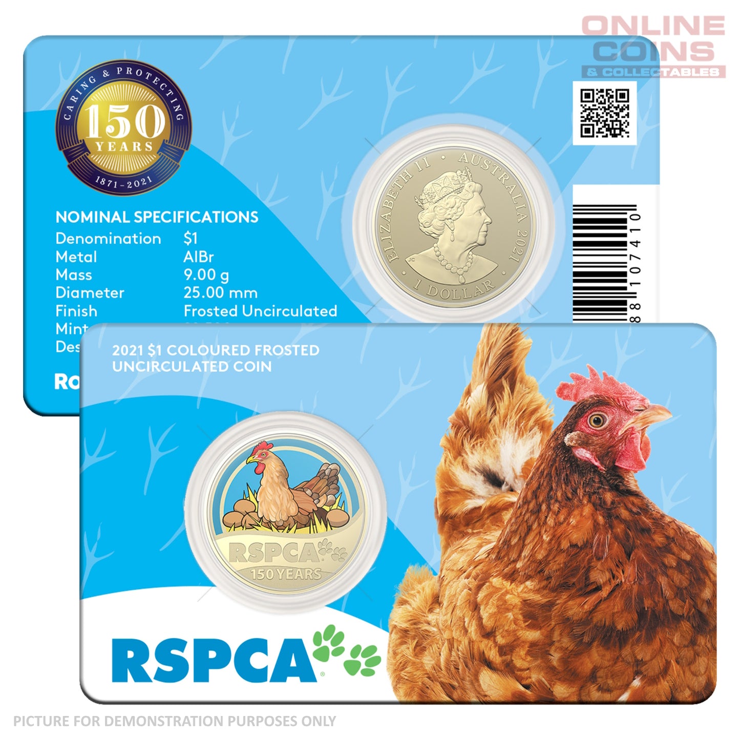 2021 $1 AlBr Coloured Uncirculated Eight Coin Collection - RSPCA BOX