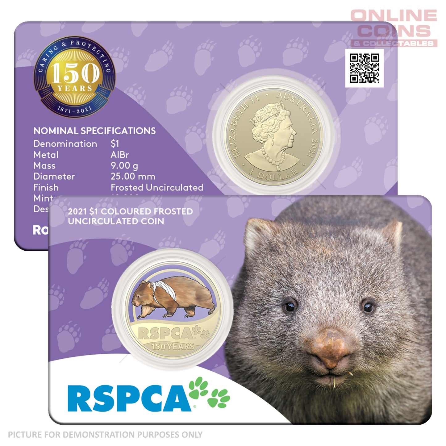 2021 $1 AlBr Coloured Uncirculated Eight Coin Collection - RSPCA BOX