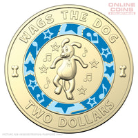 2021 RAM 30 Years of Wiggles - Loose Circulated Coloured Loose $2 Coin - Wags The Dog - BLUE