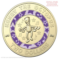 2021 RAM 30 Years of Wiggles - Loose Circulated Coloured Loose $2 Coin - Henry The Octopus - PURPLE