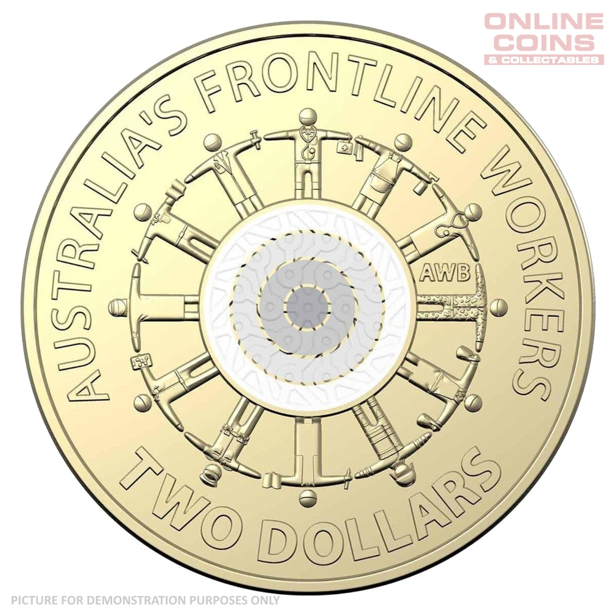 Afrep 2m Coin 2022 RAM $2 Frontline Workers Coloured Two Dollar Coloured Circulated ...
