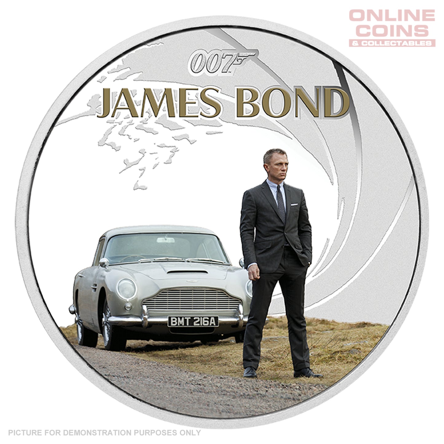 2024 Perth Mint 1oz Silver Proof Coloured Coin -James Bond Daniel Craig