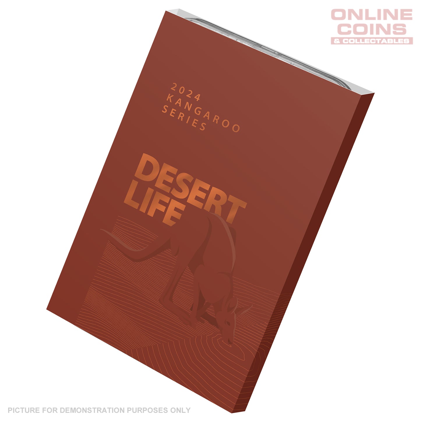2024 RAM Kangaroo Series 1oz Frosted Silver Uncirculated Coin - Desert Life