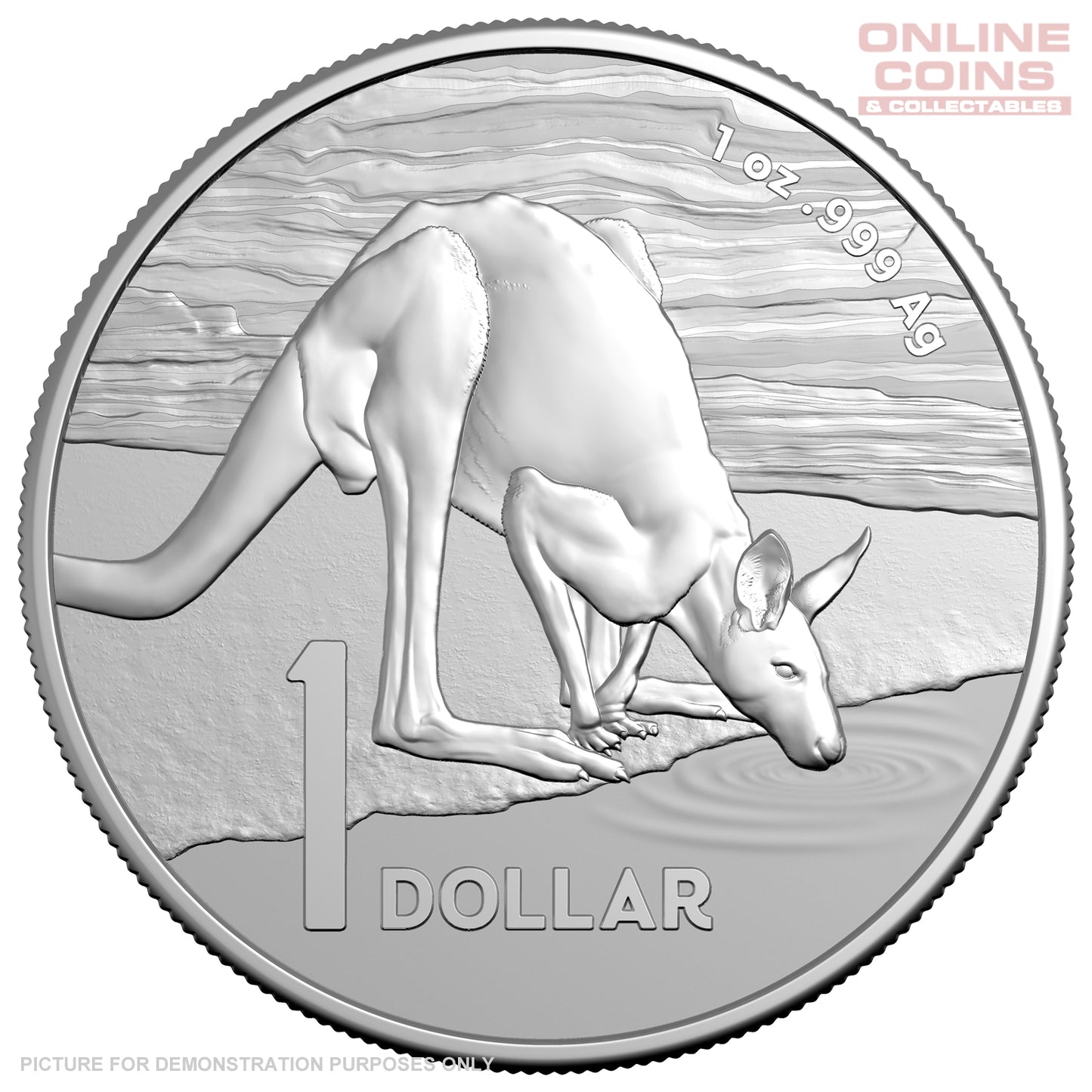 2024 RAM Kangaroo Series 1oz Frosted Silver Uncirculated Coin - Desert Life