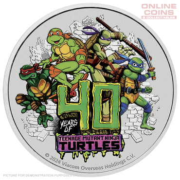 2024 Perth Mint 1oz Silver Coloured Coin in Card - Tenage Mutant Ninja Turtles 40th Anniversary