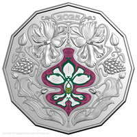 2025 RAM 50c Coloured Uncirculated Coin - Christmas Festive Florals - RED Packaging