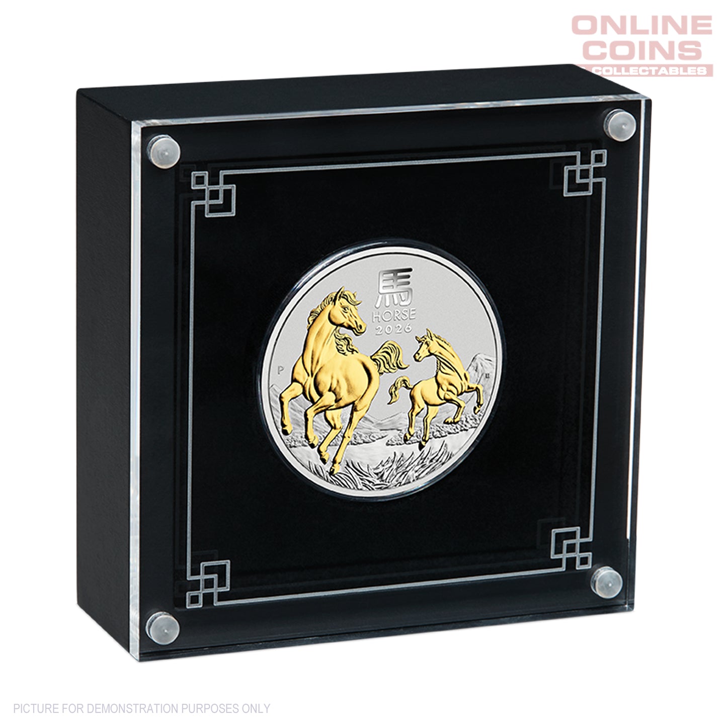 2026 Perth Mint 1oz Silver Gilded Coin - Year of the Horse