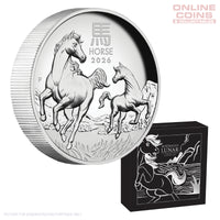 2026 Perth Mint 1oz Silver Proof High Relief Coin - Year of the Horse
