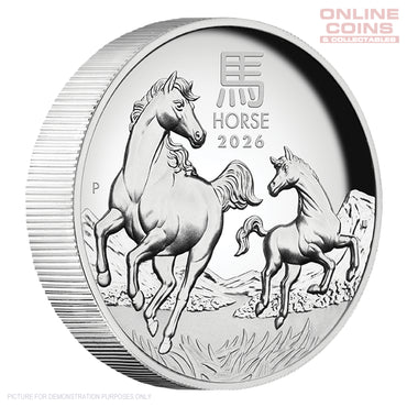 2026 Perth Mint 1oz Silver Proof High Relief Coin - Year of the Horse