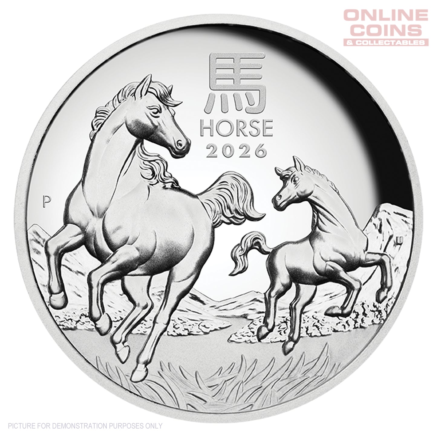 2026 Perth Mint 1oz Silver Proof High Relief Coin - Year of the Horse