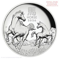 2026 Perth Mint 1oz Silver Proof High Relief Coin - Year of the Horse