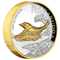 Perth Mint 2026 2oz Silver Proof High Relief Gilded Coin AUSTRALIAN KOOKABURRA