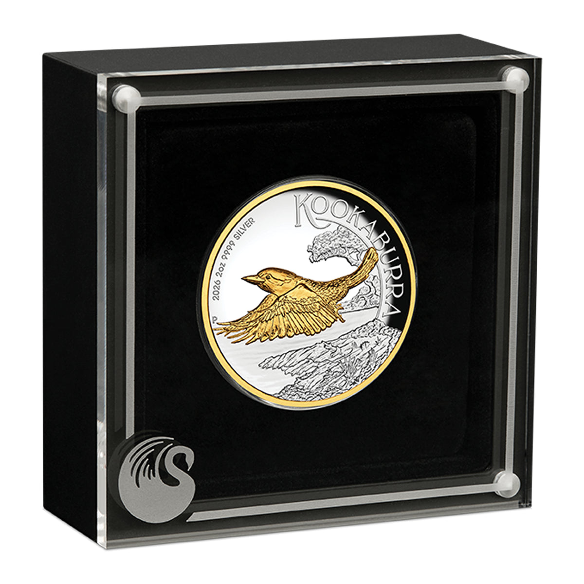 Perth Mint 2026 2oz Silver Proof High Relief Gilded Coin AUSTRALIAN KOOKABURRA