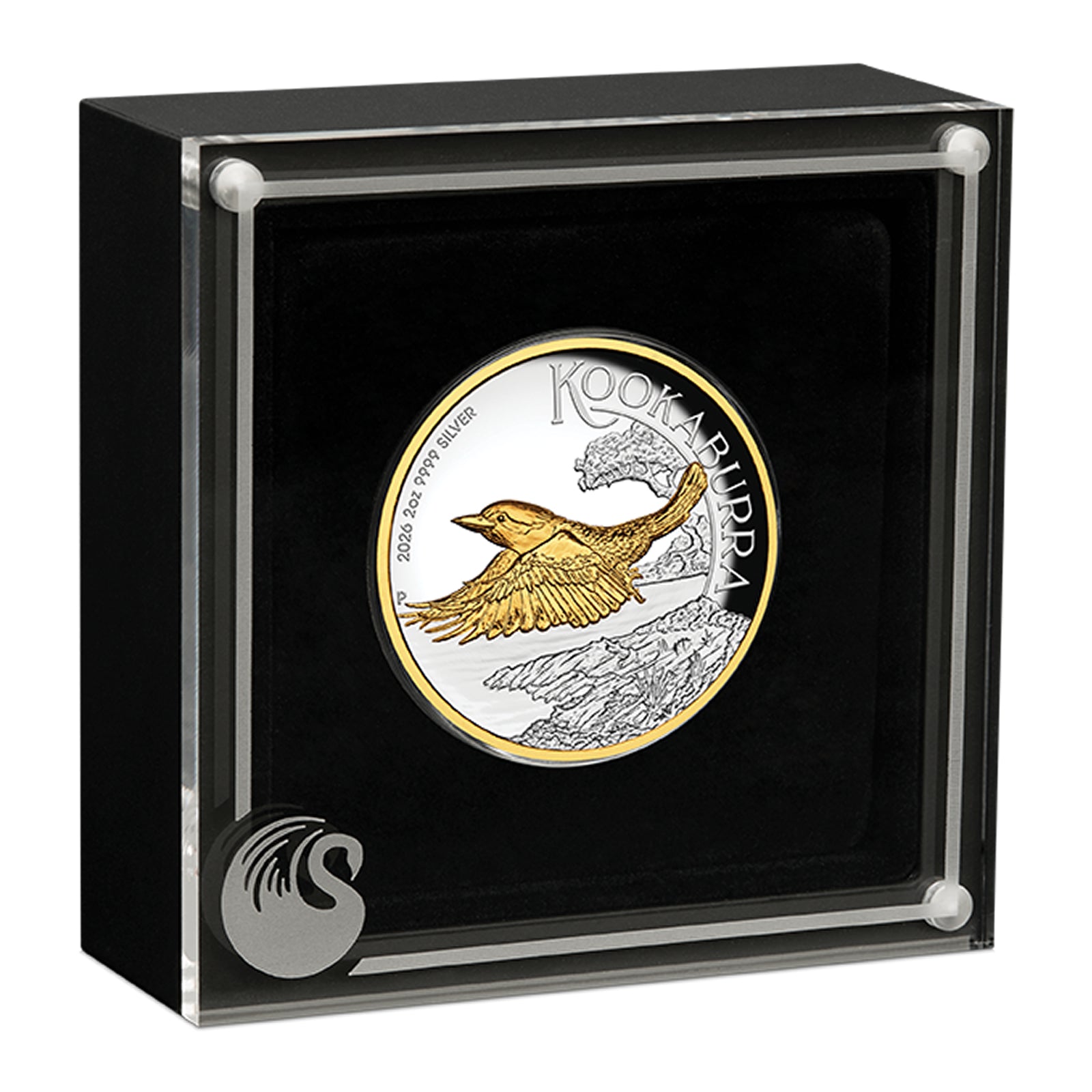 Perth Mint 2026 2oz Silver Proof High Relief Gilded Coin AUSTRALIAN KOOKABURRA