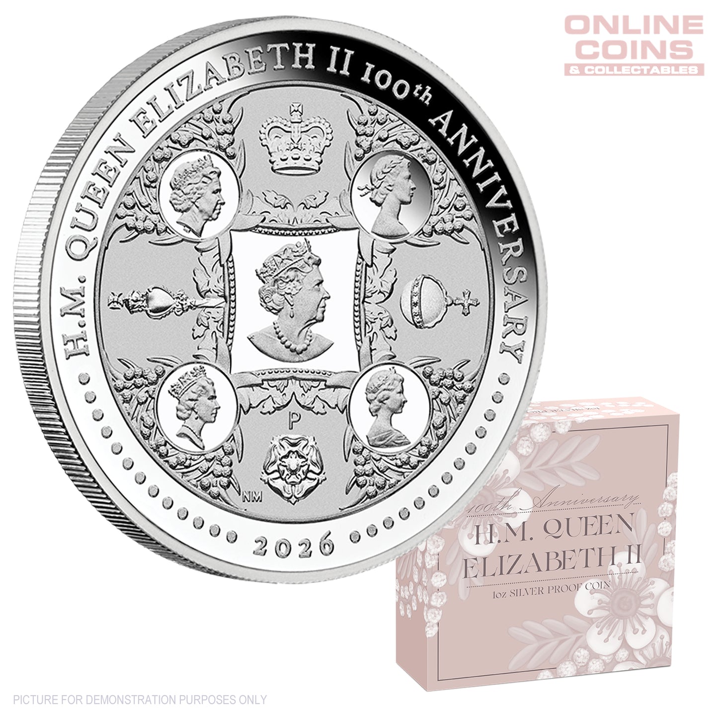 2026 Perth Mint QEII 100th Birthday 1oz Silver Proof Coin