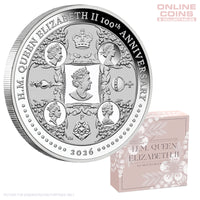2026 Perth Mint QEII 100th Birthday 1oz Silver Proof Coin