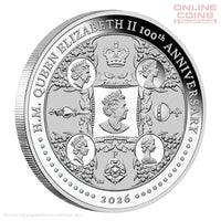 2026 Perth Mint QEII 100th Birthday 1oz Silver Proof Coin