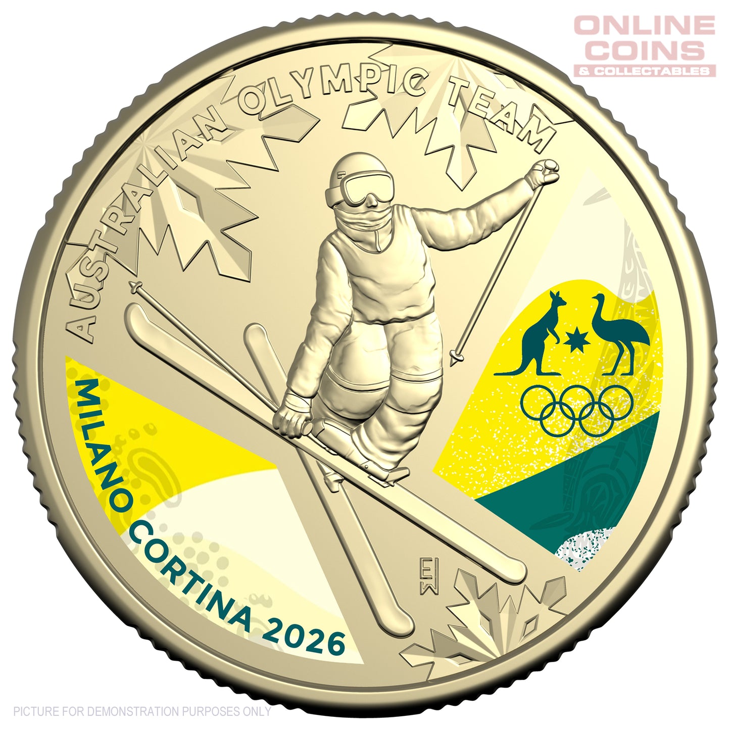 2026 RAM $1 AlBr Coloured Uncirculated Coin - Winter Olympics