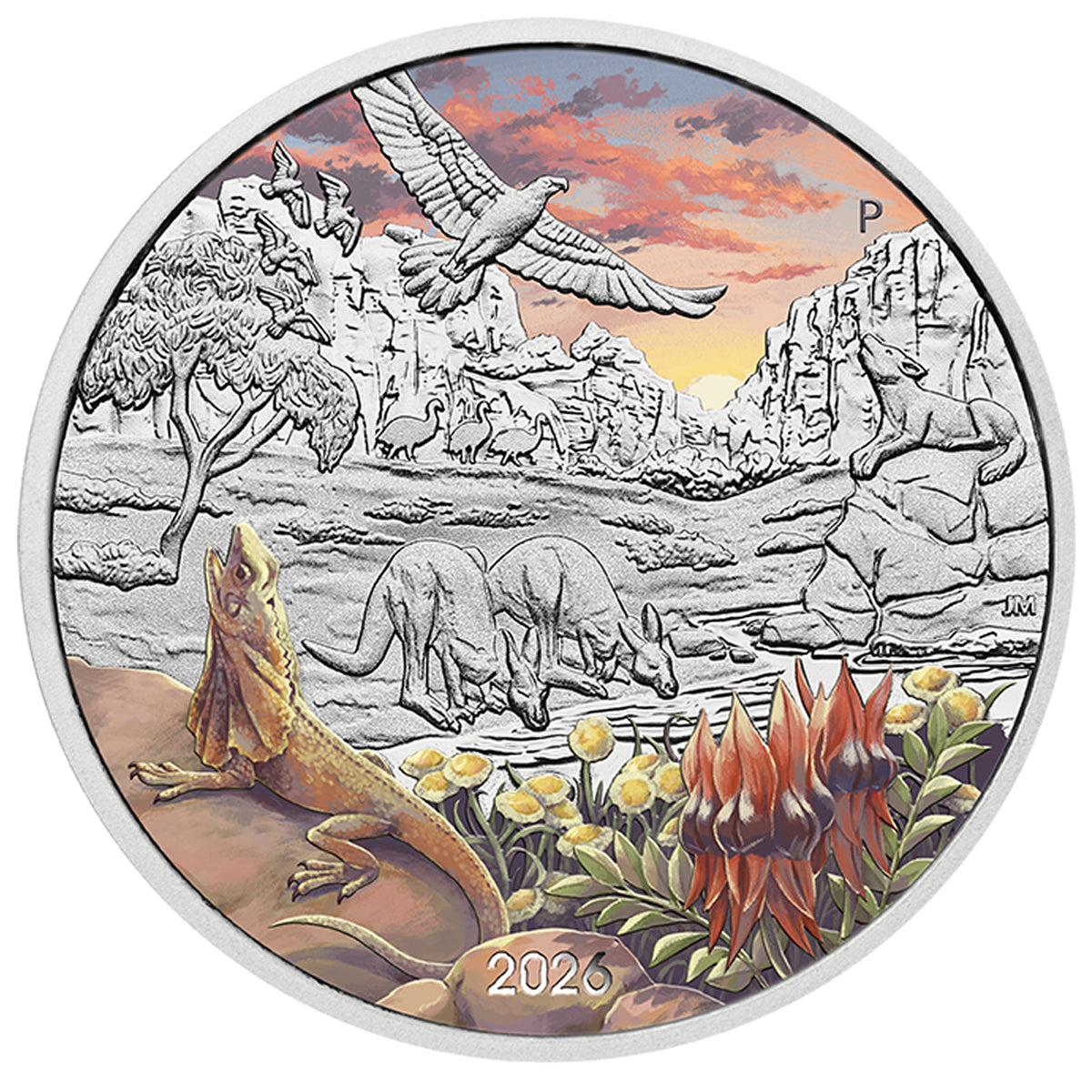 Perth Mint 2026 1oz Silver Coloured Coin in Card WONDERS OF AUSTRALIA – THE OUTBACK