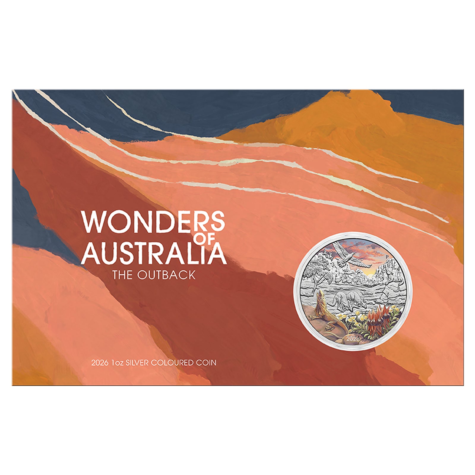Perth Mint 2026 1oz Silver Coloured Coin in Card WONDERS OF AUSTRALIA – THE OUTBACK